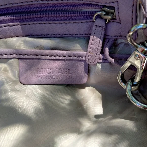 MICHAEL Michael Kors ERIN lilac leather shoulder handbag - Picture 8 of 17